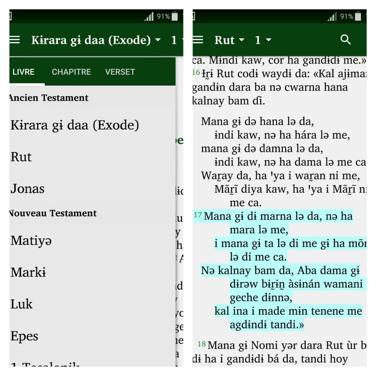 SOR appli Scripture - capture d'écran