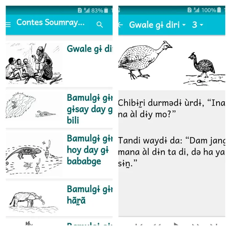 SOR appli Contes - capture d'écran